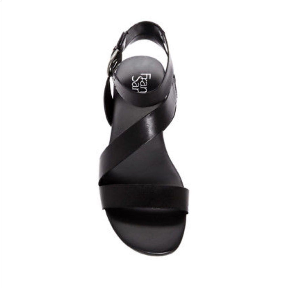 Franco Sarto Black Leather Gustar Sandals